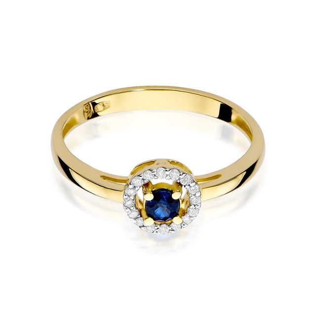 Inel Aur 14K cu Safir 0.15 ct si Diamante Naturale 0.08 ct, imaginea 2 din 11