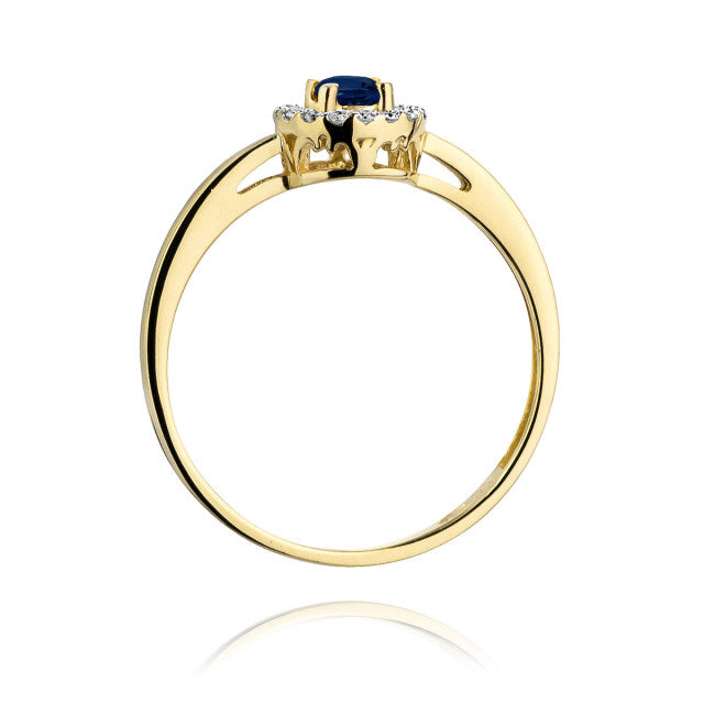 Inel Aur 14K cu Safir 0.15 ct si Diamante Naturale 0.08 ct, imaginea 3 din 11