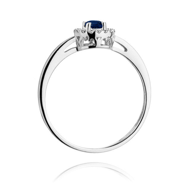 Inel Aur 14K cu Safir 0.15 ct si Diamante Naturale 0.08 ct, imaginea 6 din 11