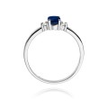 Inel Aur 14K cu Safir 0.70 ct si Diamante Naturale 0.08 ct, imaginea 7 din 10