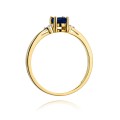 Inel Aur 14K cu Safir 0.70 ct si Diamante Naturale 0.05 ct, imaginea 3 din 10