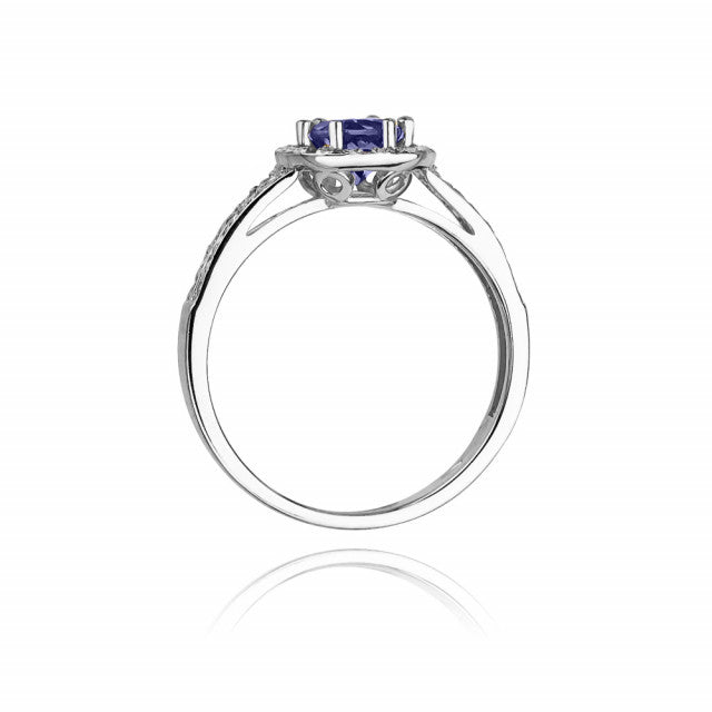 Inel Aur 14K cu Safir 0.50 ct si Diamante Naturale 0.20 ct, imaginea 7 din 11