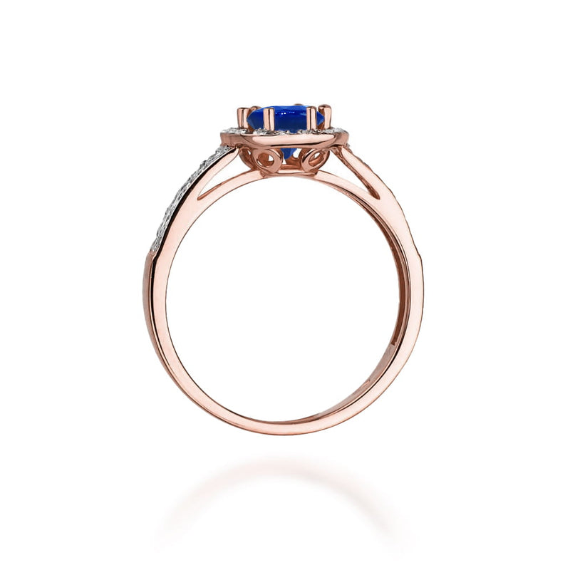Inel Aur 14K cu Safir 0.50 ct si Diamante Naturale 0.20 ct, imaginea 10 din 11