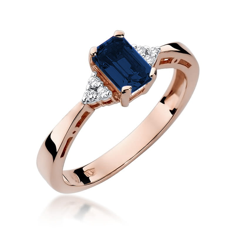 Inel Aur 14K cu Safir 0.60 ct si Diamante Naturale 0.03 ct, imaginea 8 din 11