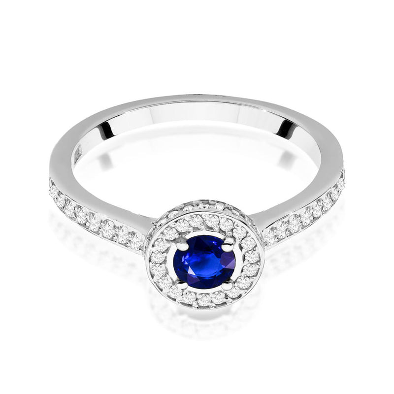 Inel Aur 14K cu Safir 0.30 ct si Diamante Naturale 0.34 ct, imaginea 6 din 11