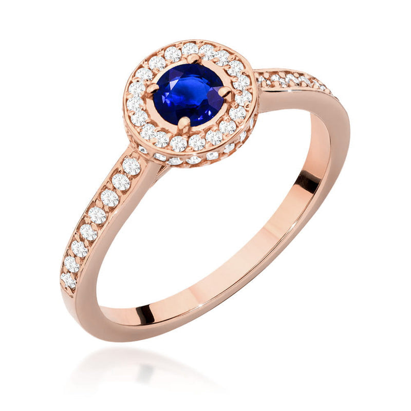 Inel Aur 14K cu Safir 0.30 ct si Diamante Naturale 0.34 ct, imaginea 9 din 11