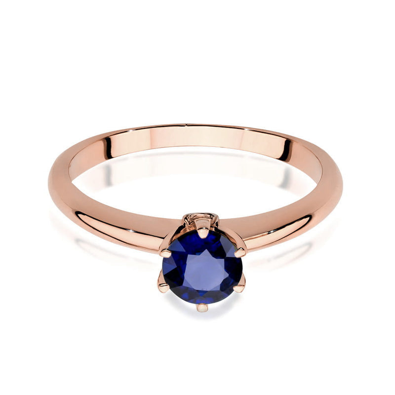 Inel Aur 14K cu Safir 0.50 ct si Diamante Naturale 0.04 ct, imaginea 9 din 11