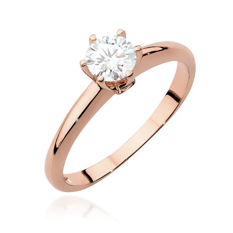 Inel Aur 14K cu White Sapphire 0.60 ct si Diamante Naturale 0.04 ct, imaginea 8 din 10