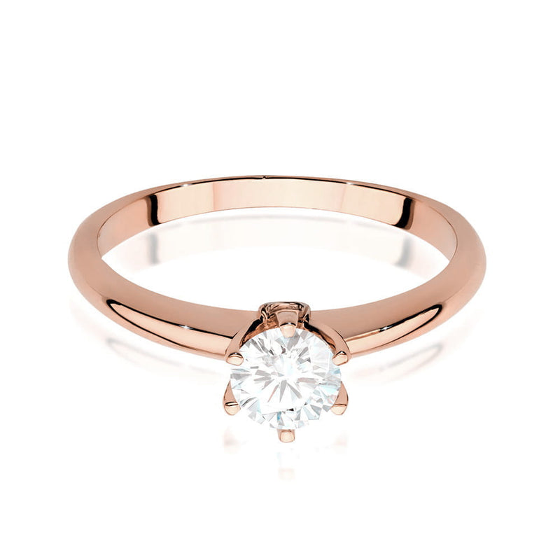Inel Aur 14K cu White Sapphire 0.60 ct si Diamante Naturale 0.04 ct, imaginea 9 din 10