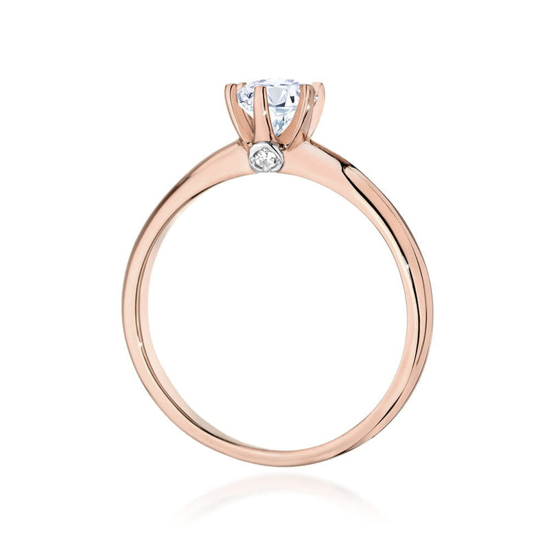 Inel Aur 14K cu White Sapphire 0.60 ct si Diamante Naturale 0.04 ct, imaginea 10 din 10