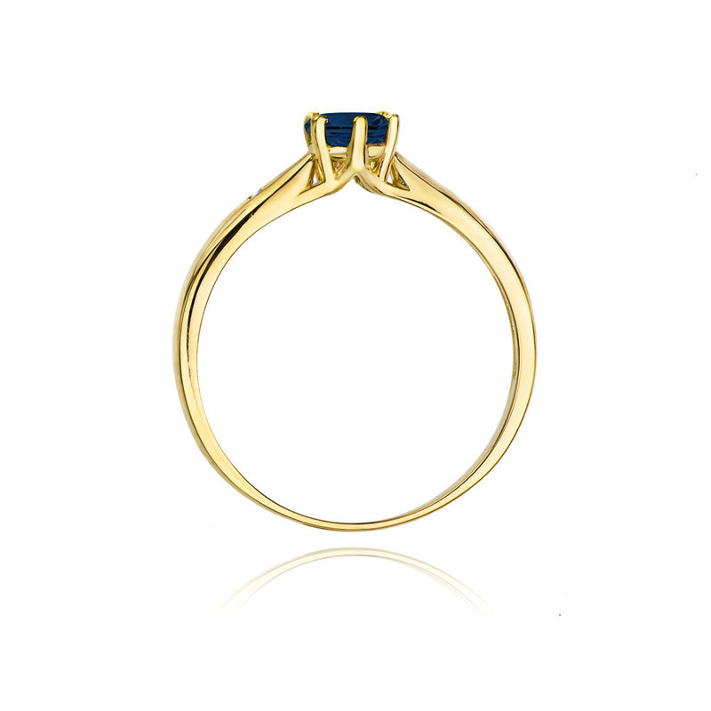 Inel Aur 14K cu Safir 0.50 ct si Diamante Naturale 0.01 ct, imaginea 3 din 10