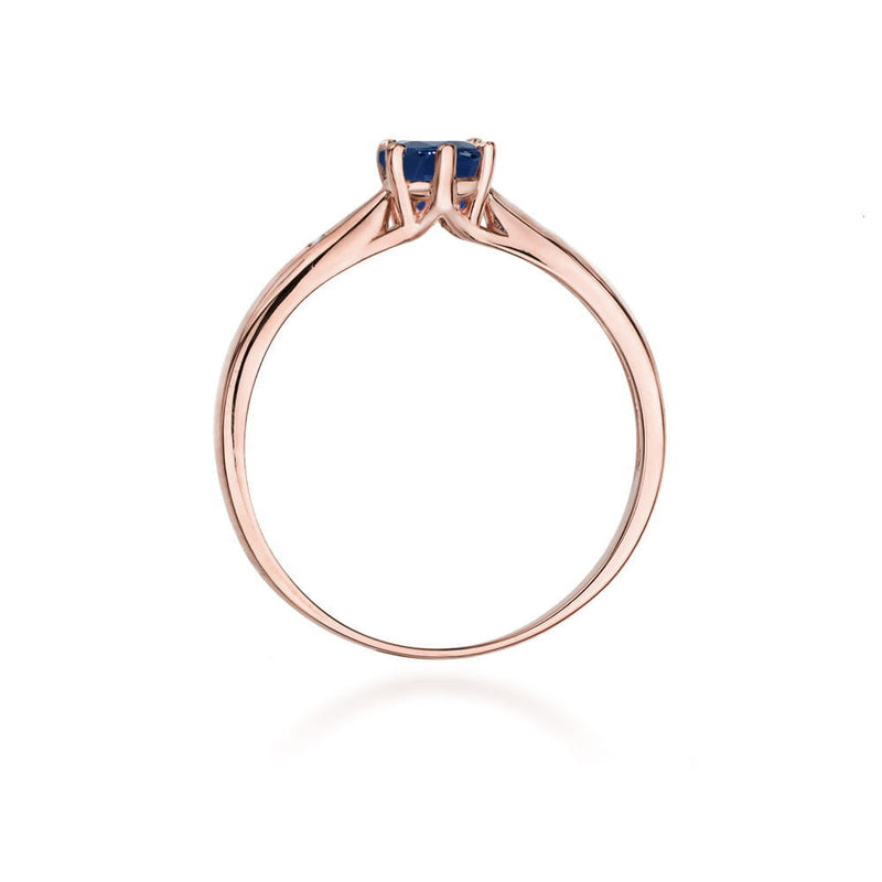 Inel Aur 14K cu Safir 0.50 ct si Diamante Naturale 0.01 ct, imaginea 10 din 10