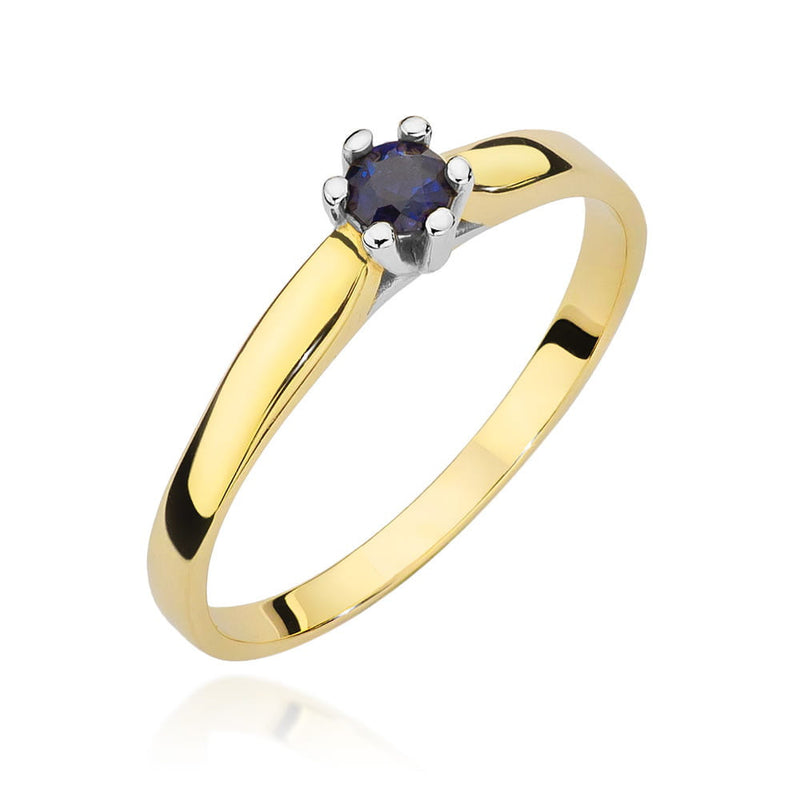 Inel Aur 14K cu Safir 0.15 ct — Aur galben
