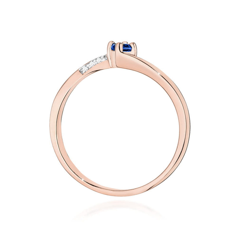 Inel Aur 14K cu Safir 0.15 ct si Diamante Naturale 0.04 ct, imaginea 11 din 12