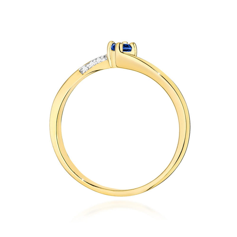 Inel Aur 14K cu Safir 0.15 ct si Diamante Naturale 0.04 ct, imaginea 3 din 12