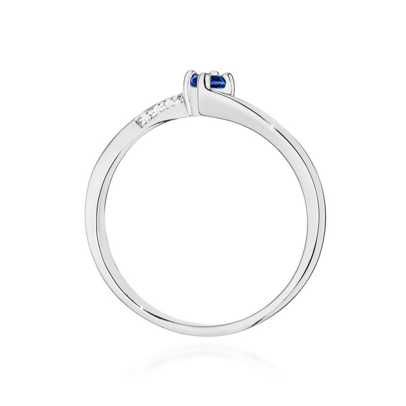 Inel Aur 14K cu Safir 0.15 ct si Diamante Naturale 0.04 ct, imaginea 7 din 12