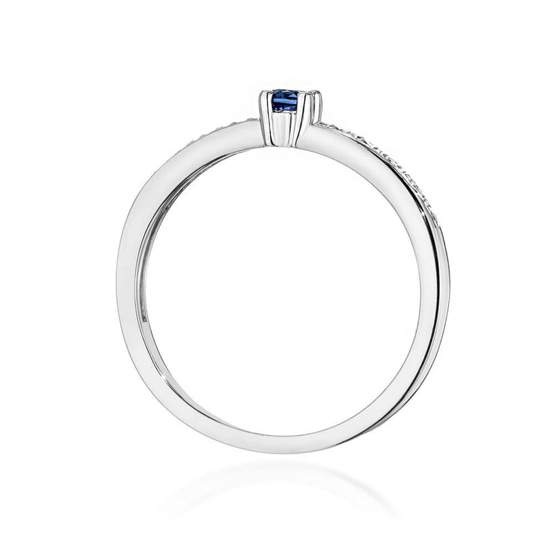 Inel Aur 14K cu Safir 0.15 ct si Diamante Naturale 0.05 ct, imaginea 11 din 12