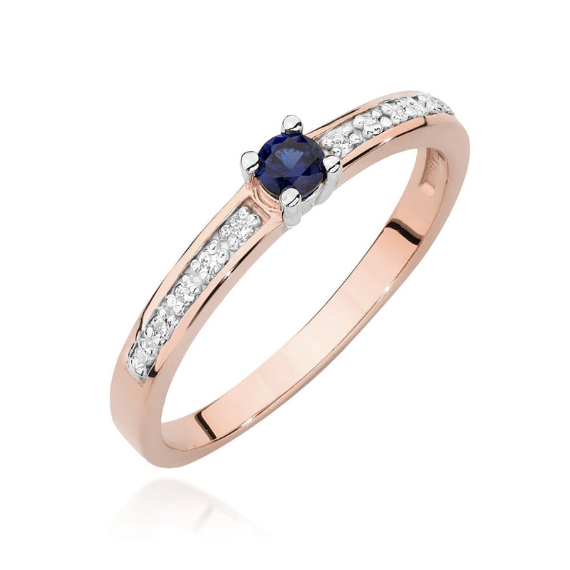Inel Aur 14K cu Safir 0.15 ct si Diamante Naturale 0.05 ct, imaginea 5 din 12