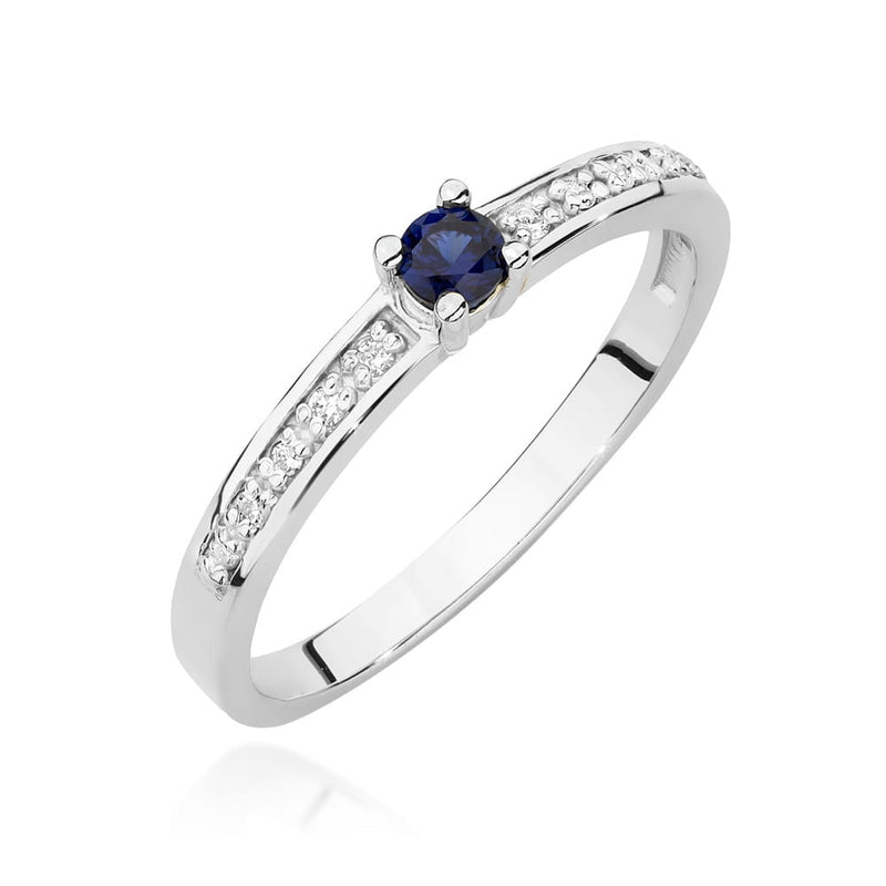 Inel Aur 14K cu Safir 0.15 ct si Diamante Naturale 0.05 ct, imaginea 9 din 12