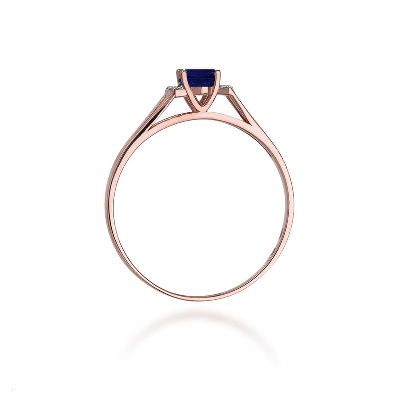 Inel Aur 14K cu Safir 0.70 ct si Diamante Naturale 0.05 ct, imaginea 10 din 11