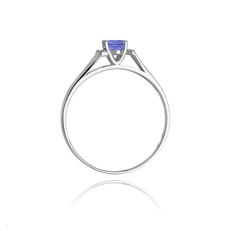 Inel Aur 14K cu Tanzanit 0.40 ct si Diamante Naturale 0.05 ct, imaginea 7 din 11