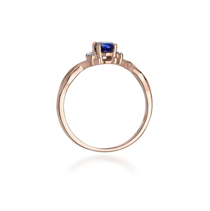 Inel Aur 14K cu Tanzanit 0.40 ct si Diamante Naturale 0.05 ct, imaginea 9 din 10