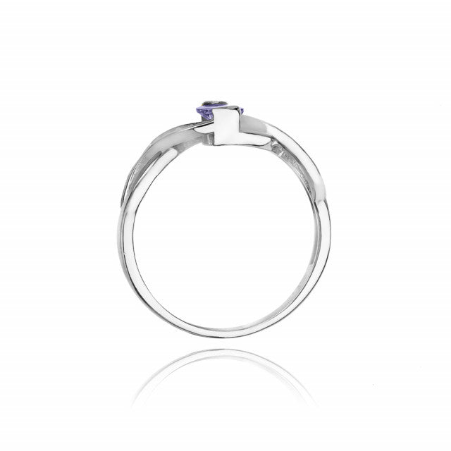 Inel Aur 14K cu Tanzanit 0.40 ct si Diamante Naturale 0.05 ct, imaginea 7 din 11