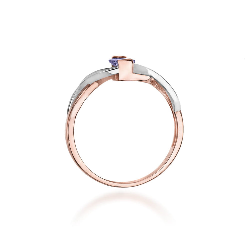 Inel Aur 14K cu Tanzanit 0.40 ct si Diamante Naturale 0.05 ct, imaginea 10 din 11
