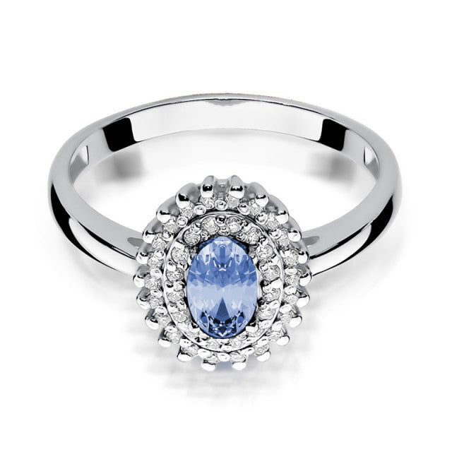 Inel Aur 14K cu Tanzanit 0.40 ct si Diamante Naturale 0.20 ct, imaginea 6 din 11