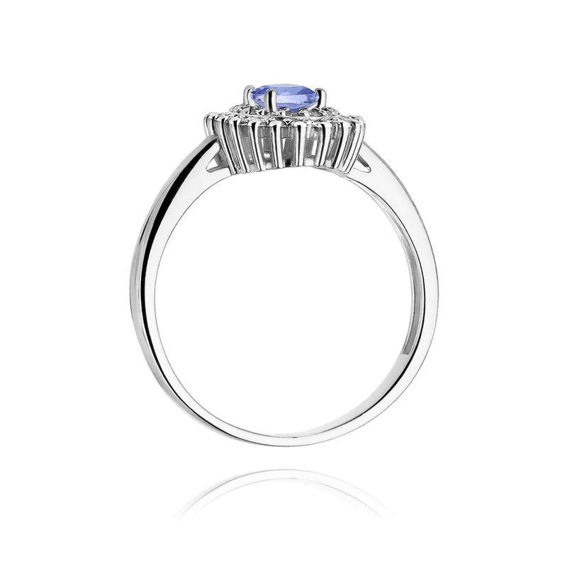 Inel Aur 14K cu Tanzanit 0.40 ct si Diamante Naturale 0.20 ct, imaginea 7 din 11