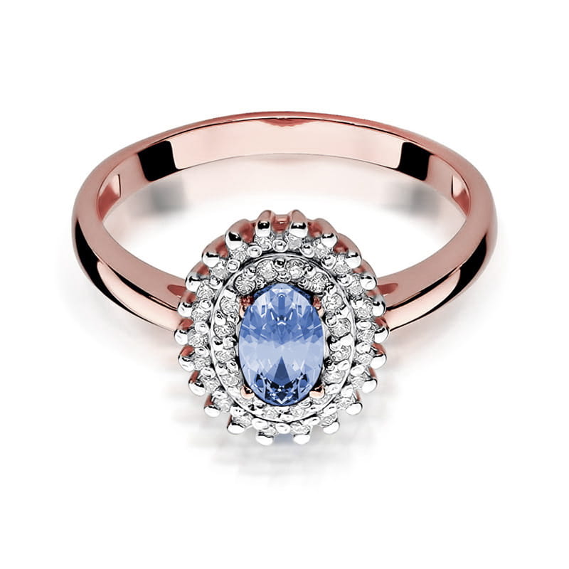 Inel Aur 14K cu Tanzanit 0.40 ct si Diamante Naturale 0.20 ct, imaginea 9 din 11