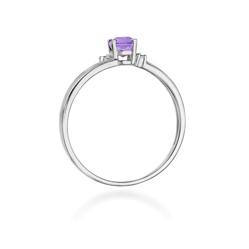 Inel Aur 14K cu Tanzanit 0.40 ct si Diamante Naturale 0.03 ct, imaginea 11 din 12