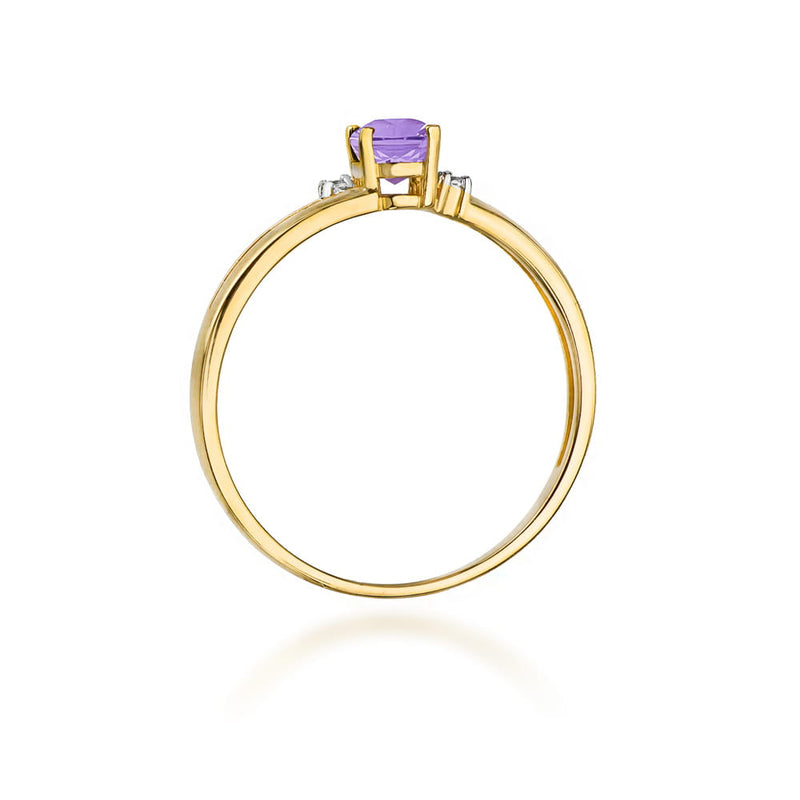 Inel Aur 14K cu Tanzanit 0.40 ct si Diamante Naturale 0.03 ct, imaginea 3 din 12