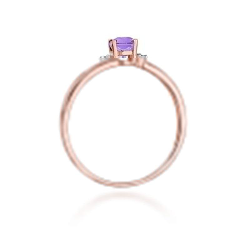 Inel Aur 14K cu Tanzanit 0.40 ct si Diamante Naturale 0.03 ct, imaginea 7 din 12