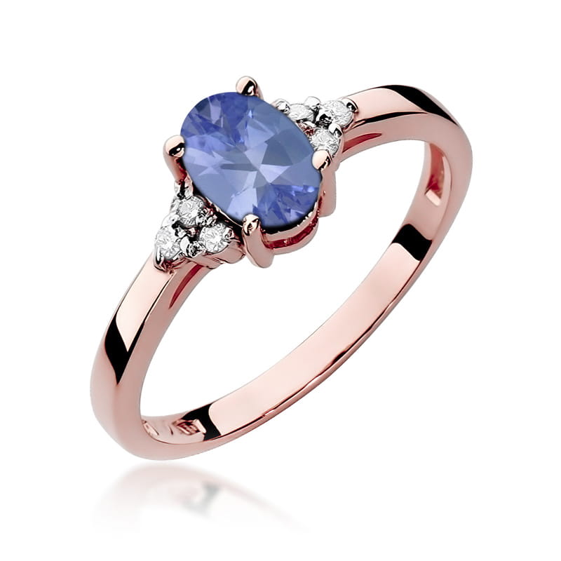 Inel Aur 14K cu Tanzanit 0.70 ct si Diamante Naturale 0.05 ct, imaginea 11 din 11