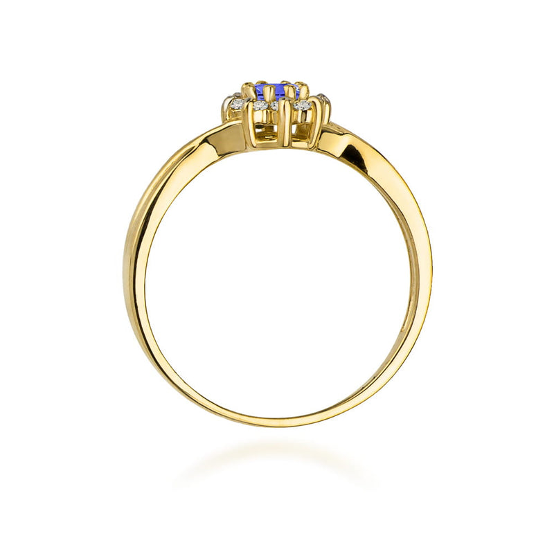 Inel Aur 14K cu Tanzanit 0.15 ct si Diamante Naturale 0.12 ct, imaginea 3 din 12