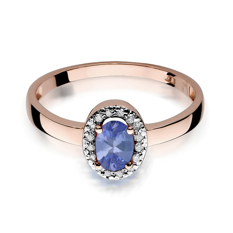 Inel Aur 14K cu Tanzanit 0.40 ct si Diamante Naturale 0.08 ct, imaginea 8 din 10