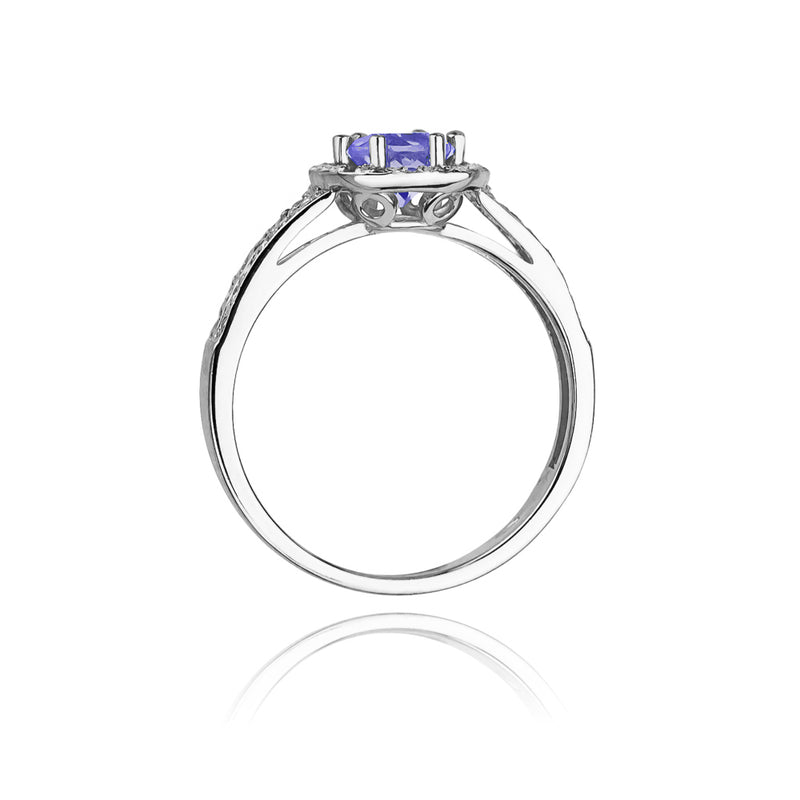 Inel Aur 14K cu Tanzanit 0.50 ct si Diamante Naturale 0.20 ct, imaginea 7 din 10