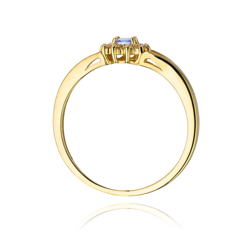 Inel Aur 14K cu Tanzanit 0.15 ct si Diamante Naturale 0.09 ct, imaginea 3 din 11