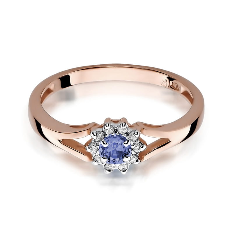 Inel Aur 14K cu Tanzanit 0.15 ct si Diamante Naturale 0.09 ct, imaginea 6 din 11