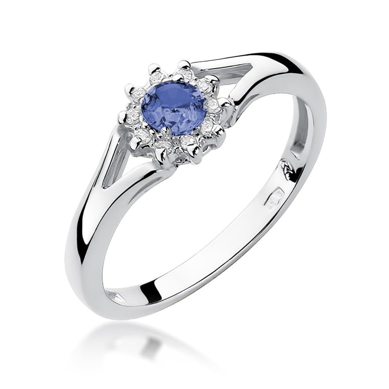Inel Aur 14K cu Tanzanit 0.15 ct si Diamante Naturale 0.09 ct, imaginea 9 din 11