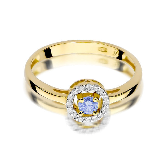 Inel Aur 14K cu Tanzanit 0.15 ct si Diamante Naturale 0.08 ct, imaginea 2 din 11