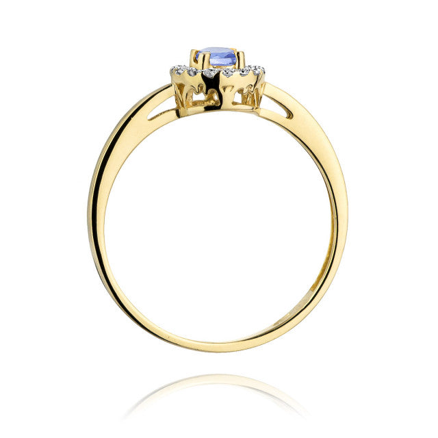 Inel Aur 14K cu Tanzanit 0.15 ct si Diamante Naturale 0.08 ct, imaginea 3 din 11