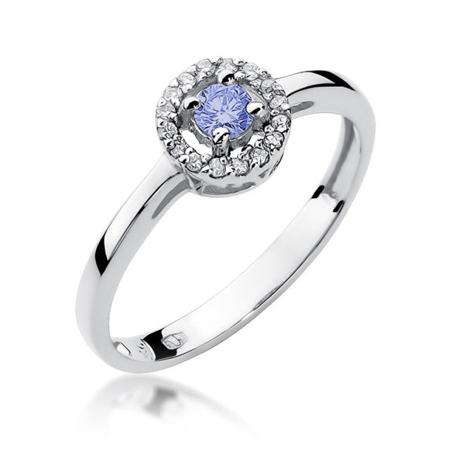 Inel Aur 14K cu Tanzanit 0.15 ct si Diamante Naturale 0.08 ct, imaginea 5 din 11