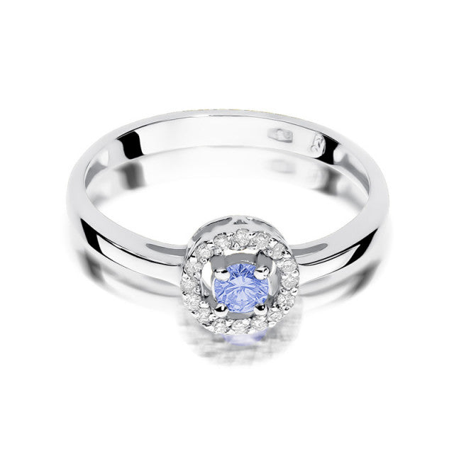 Inel Aur 14K cu Tanzanit 0.15 ct si Diamante Naturale 0.08 ct, imaginea 6 din 11