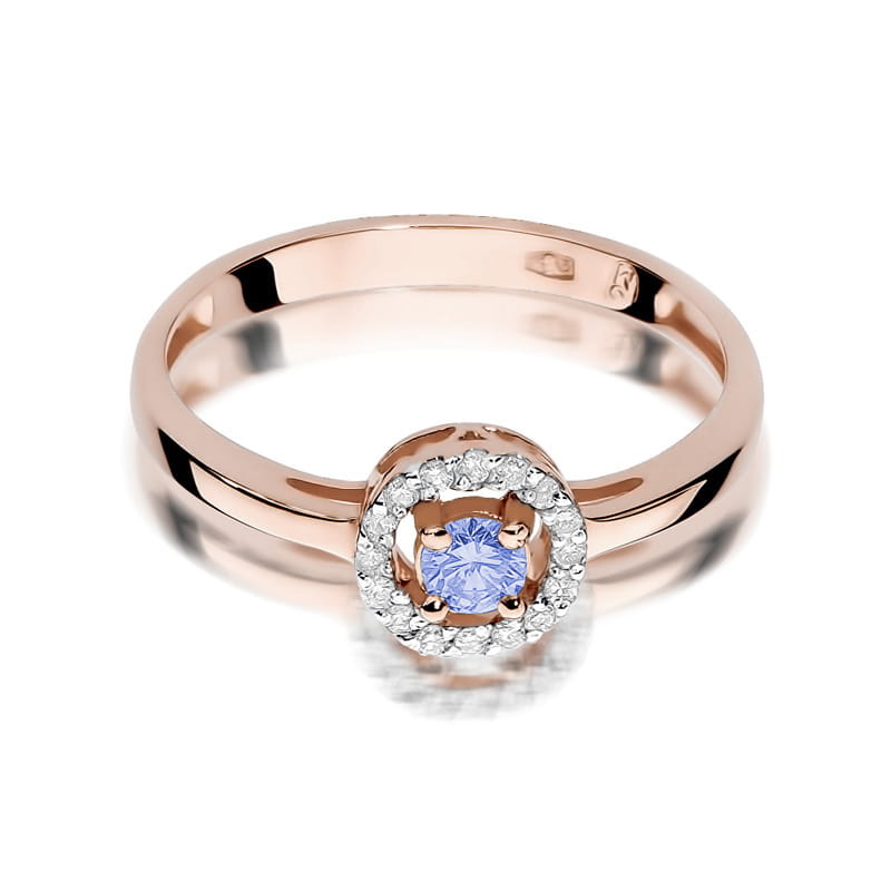 Inel Aur 14K cu Tanzanit 0.15 ct si Diamante Naturale 0.08 ct, imaginea 9 din 11