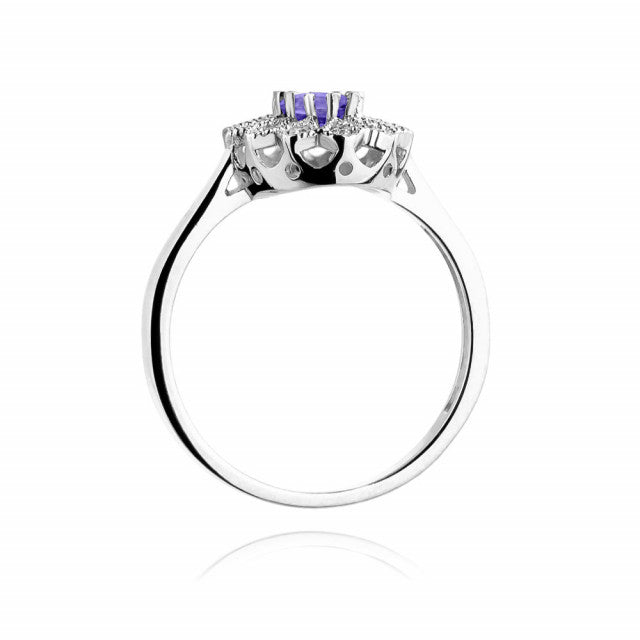 Inel Aur 14K cu Tanzanit 0.40 ct si Diamante Naturale 0.10 ct, imaginea 7 din 11