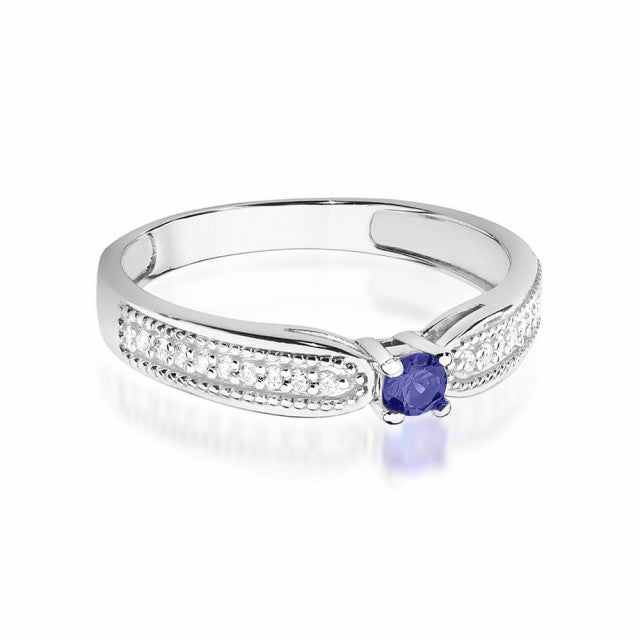 Inel Aur 14K cu Tanzanit 0.15 ct si Diamante Naturale 0.09 ct, imaginea 5 din 10