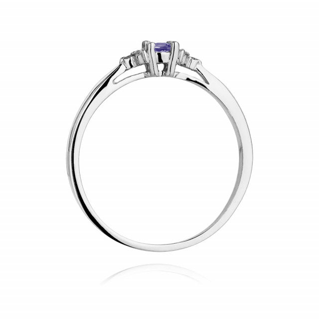 Inel Aur 14K cu Tanzanit 0.15 ct si Diamante Naturale 0.03 ct, imaginea 6 din 11