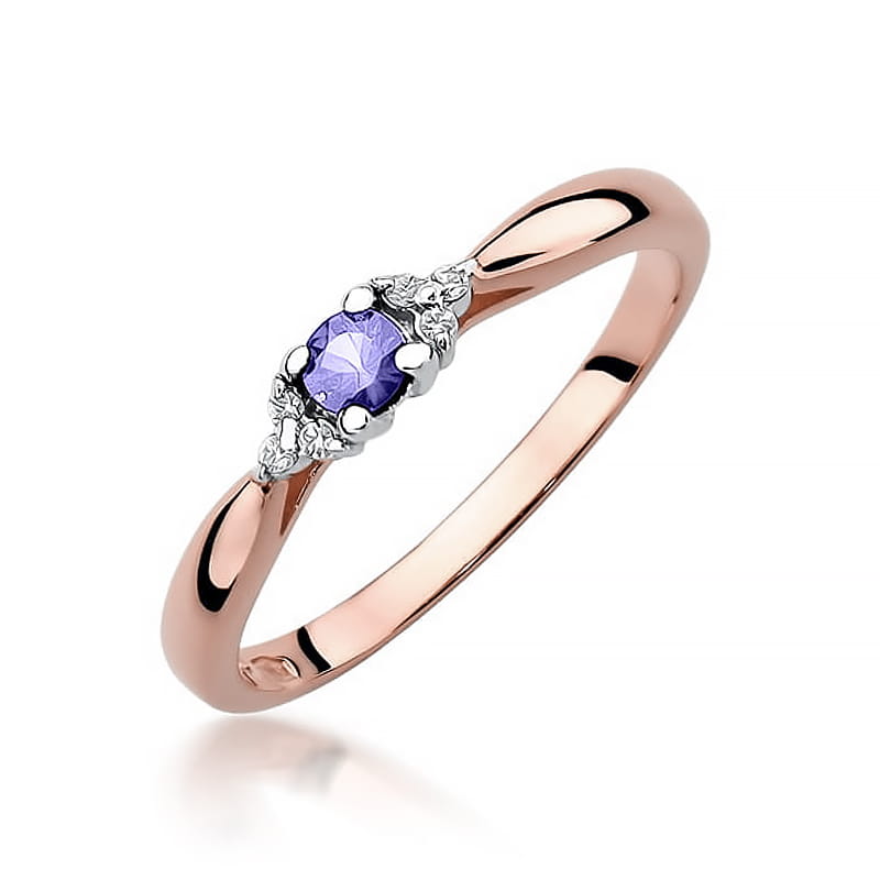 Inel Aur 14K cu Tanzanit 0.15 ct si Diamante Naturale 0.03 ct, imaginea 8 din 11